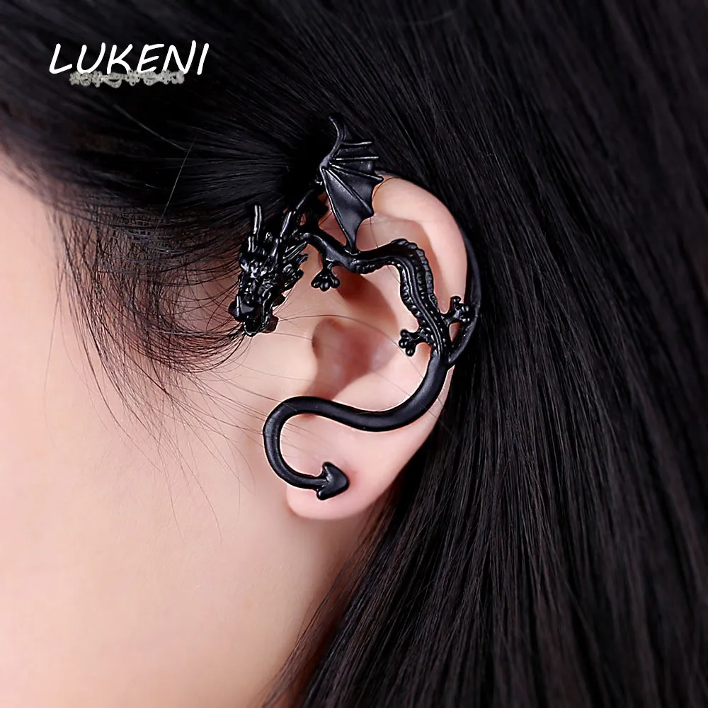 5Pcs/Lot Free Shipping Fashion Earrings 2017 Punk Dragon Long Ear Cuff