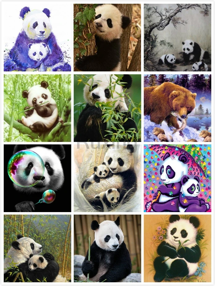 

5D DIY Diamond painting Cute Anmial panda Square/Round Diamond mosaic embroidery Cross stitch crystal Handicrafts Wall Painting