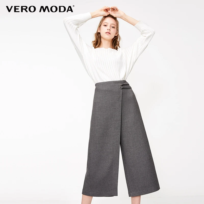 Vero Moda новые женские декоративные свободные талии пряжки широкие брюки повседневные Капри | 31836J522