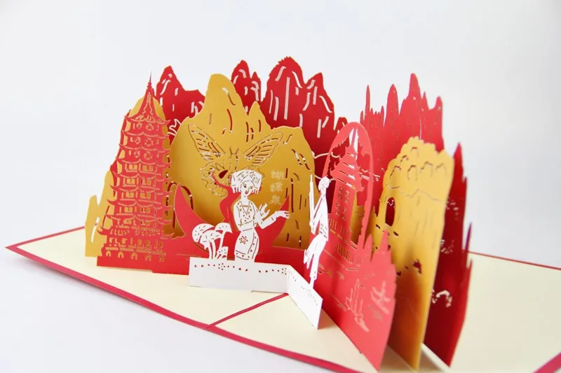 Guilin Carte De Voyage De Decor Carte Kirigami 3d Cartes De Vœux Faites A La Main Cadeau Pour Hommes Livraison Gratuite Aliexpress