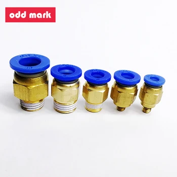 

BSPT 1/8'' 1/4'' 3/8'' 1/2'' Male-4 6 8 10 12mm Pneumatic Connectors Male Straight One-Touch Fittings, PC6-01