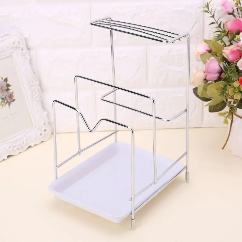 

Stainless Steel Kitchen Cabinet Shelf Cutting Board Holder Pan Pot Lid Stand Rack Storage Organizer Cooking Utensil Tool