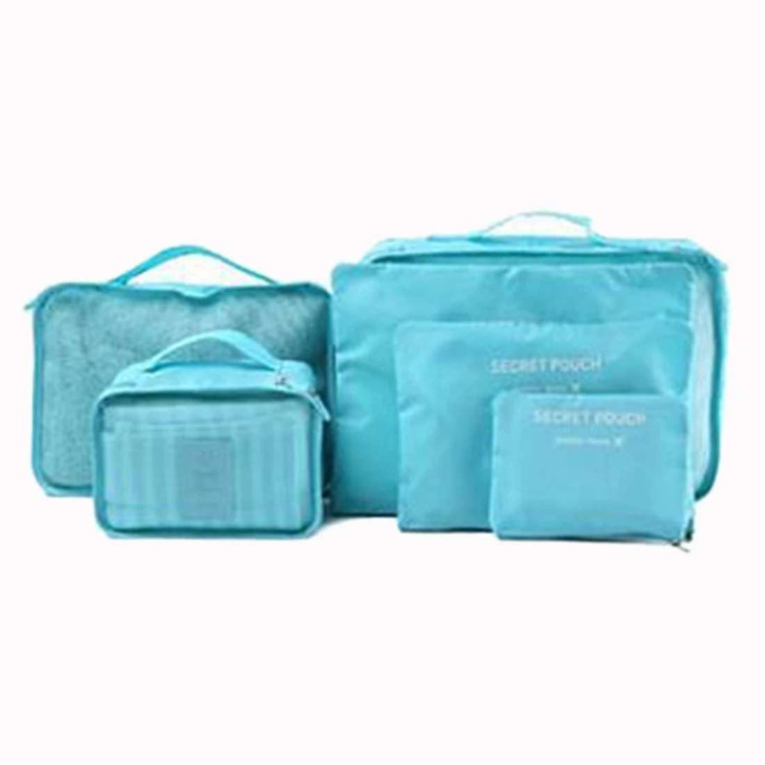 6 قطع مجموعة السفر للماء تخزين أكياس التعبئة مكعب ملابس الحقيبة الأمتعة المنظم التخزين الرئيسية منظمة