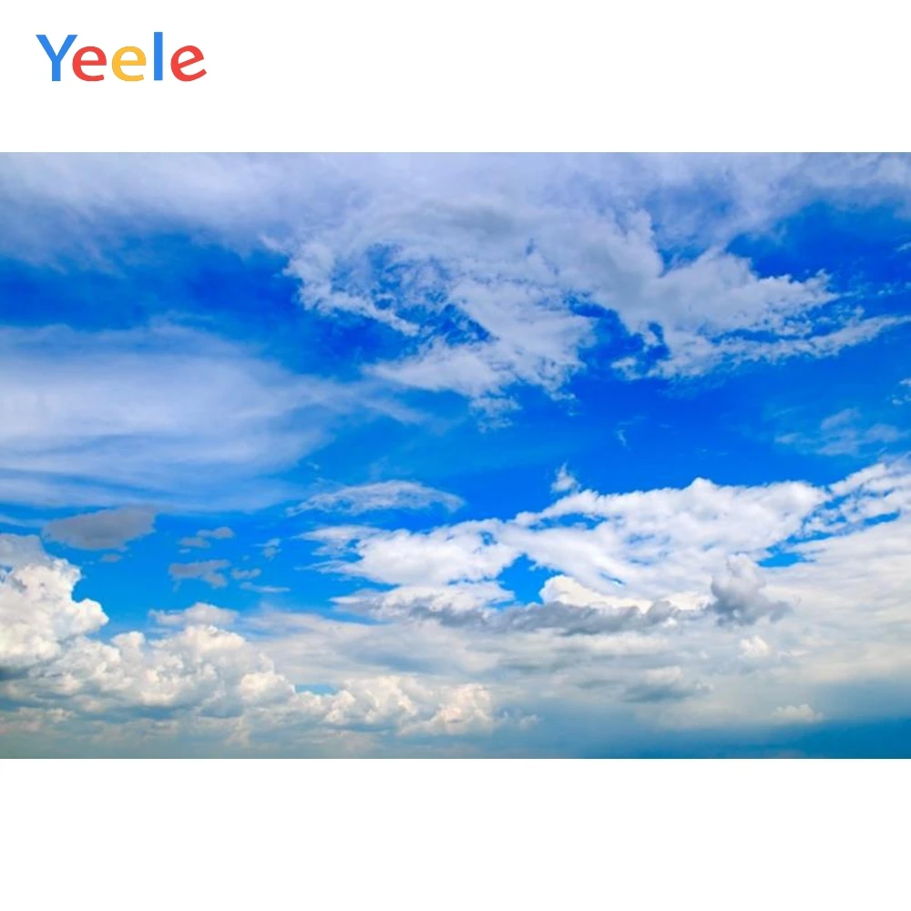 

Yeele Nature White Cloud Blue Sky Baby Portrait Photography Backgrounds Customized Photographic Backdrops For Photo Studio
