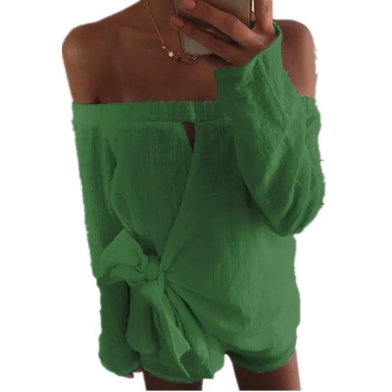 Для женщин пикантные с длинным рукавом Playsuit Клубная одежда Вечеринка с открытыми плечами Комбинезоны для Короткие мотобрюки комбинезон