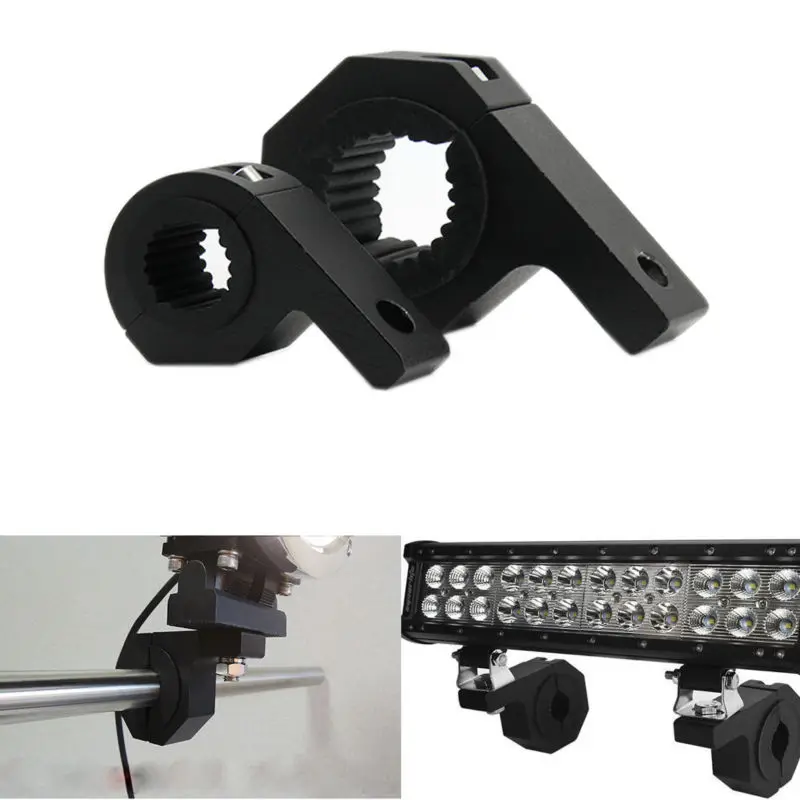 Audak Universal Light Bar Mount Bracket Kit - Adjustable 1-1.625 Inch Tube Clamp
