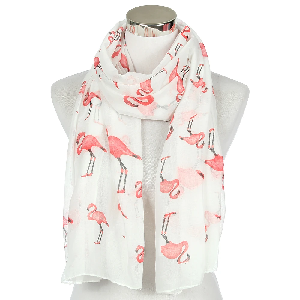 FOXMOTHER новые модные белые шарфы с фламинго для женщин