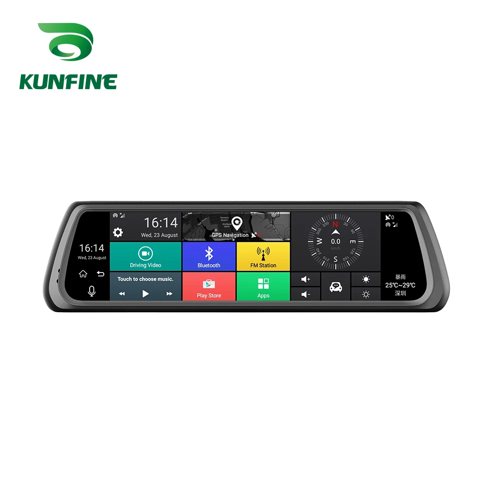 KUNFINE 10 Android GPS Navi Dash Cam Car DVR Mirror With ADAS  Dual Cameras Recording WIFI Bluetooth With FM Transmit 4G  (4)