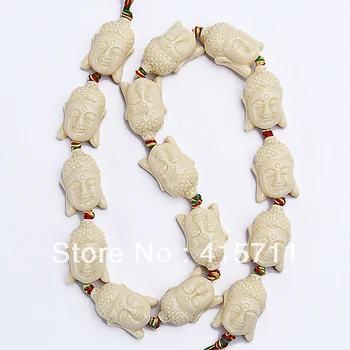 

YH-B18 45pcs/lot 22mm x16mm White Resin Avalokitesvara Buddha Beads