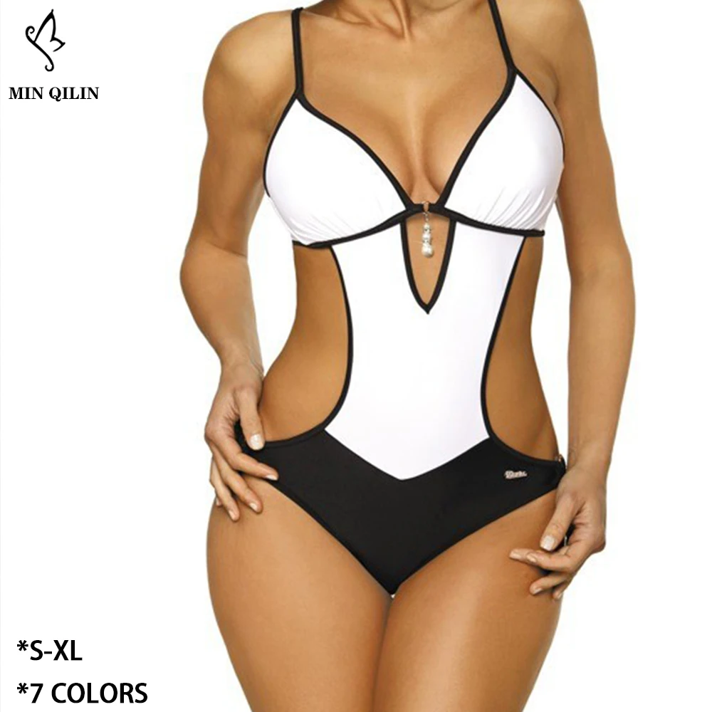 Swimwear Women 2019 New One Piece Solid Swimsuit Sexy High Cut Monokini Hollow Out Biquini One Shoulder Bathing Suit