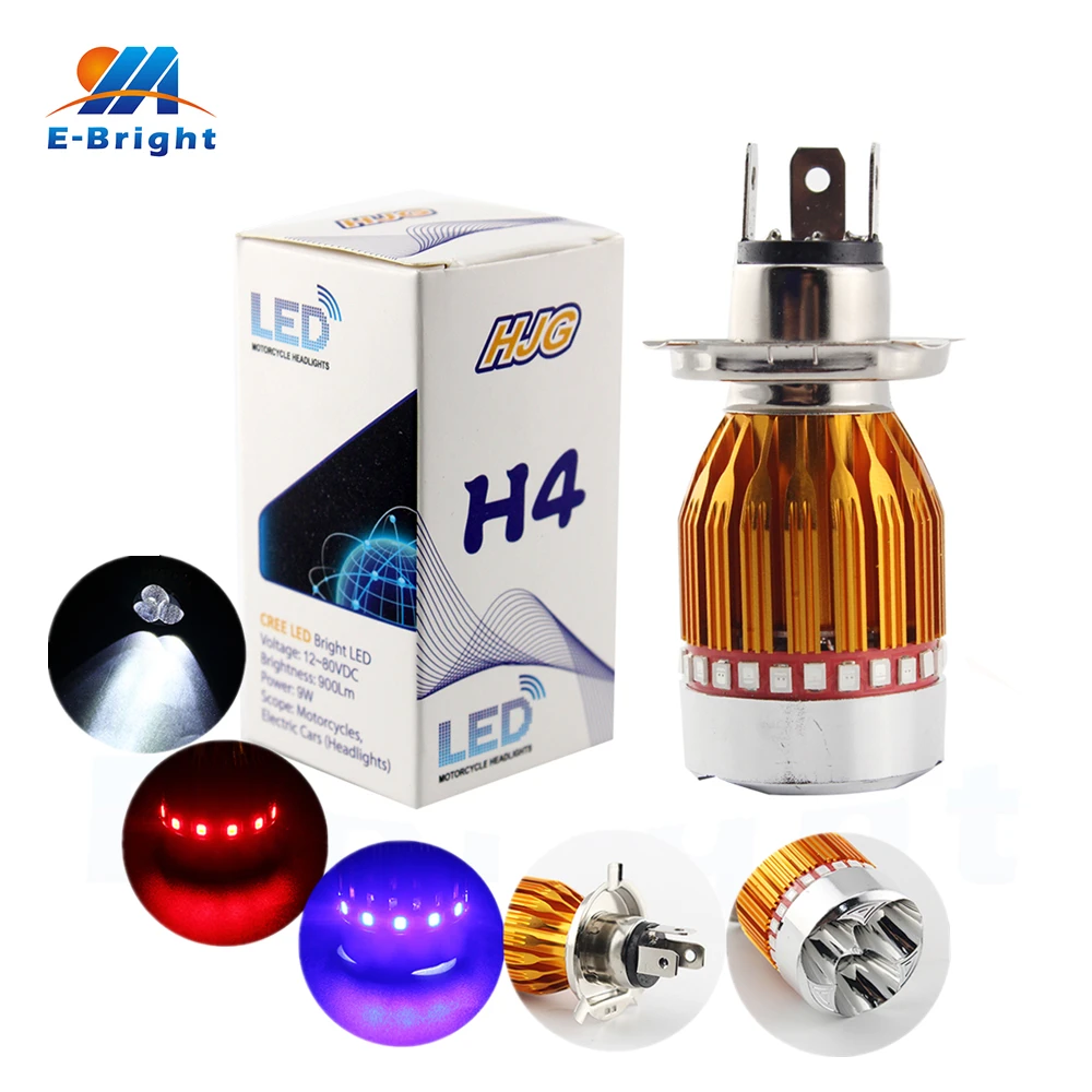 20pcs DC 9V 80V Strobe Leds BA20D H4 900LM 8000K Motorcycle Electric