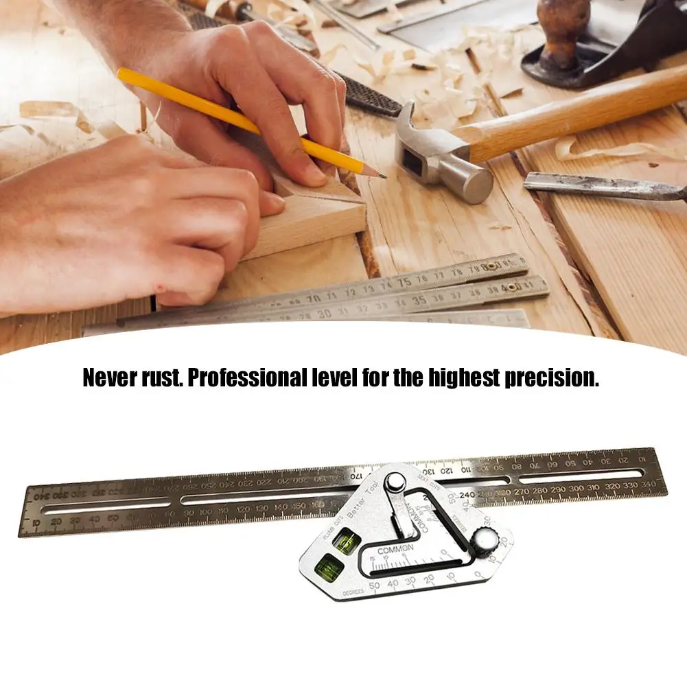 

Multi-function Woodworking Triangle Ruler For Woodworking Speed Square Angle Protractor Measuring Tools Durable Stainless Steel