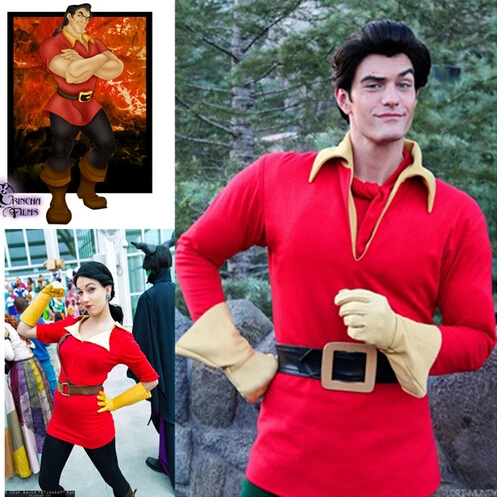 

Beauty and the Beast Costume Gaston Top Gloves Belt Costume Cosplay Party Custom Made Halloween Costume