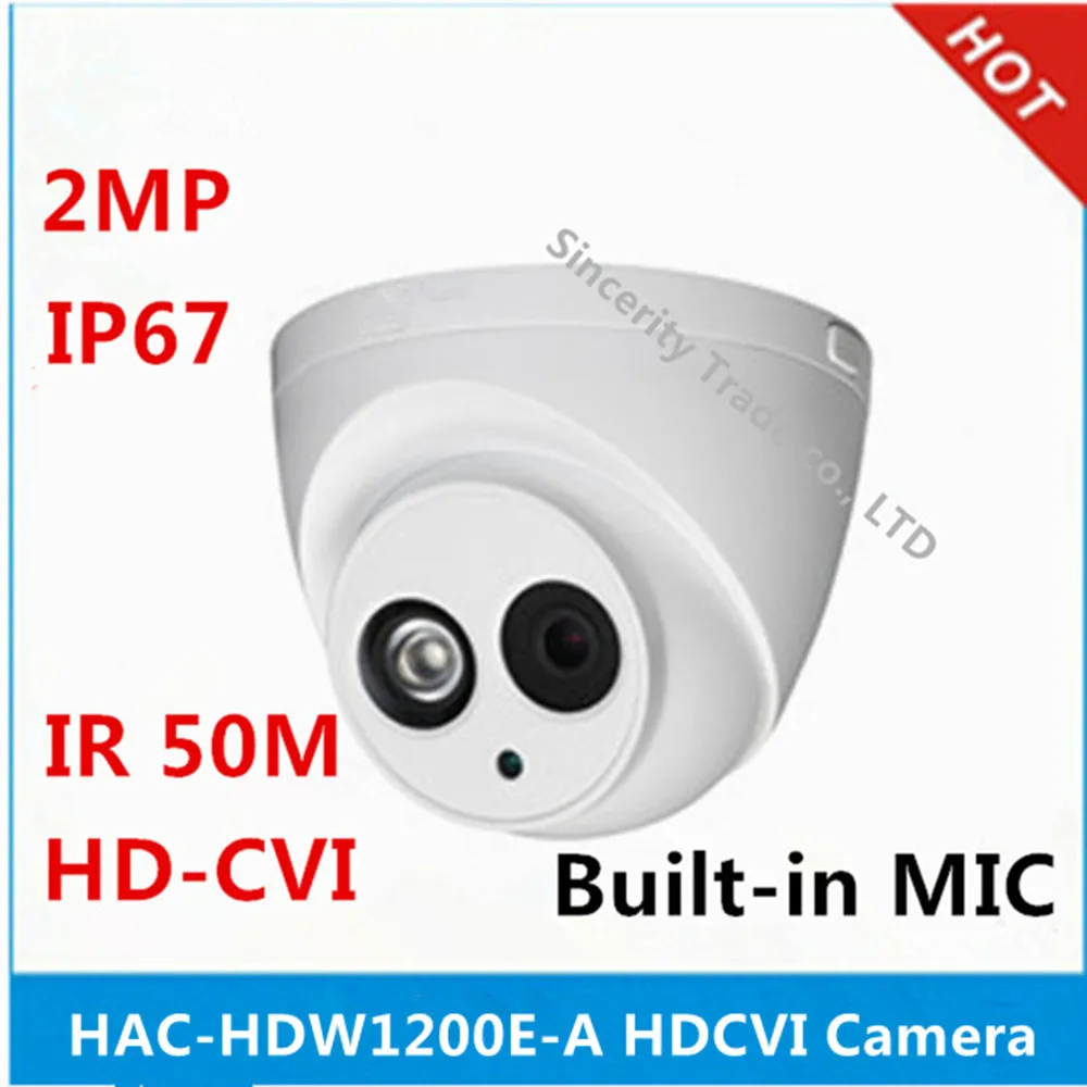 Dahua DH-HAC-HDW1200E-A HDCVI камера Встроенный микрофон 2MP IR 50 м IP67 камера видеонаблюдения HAC-HDW1200E-A