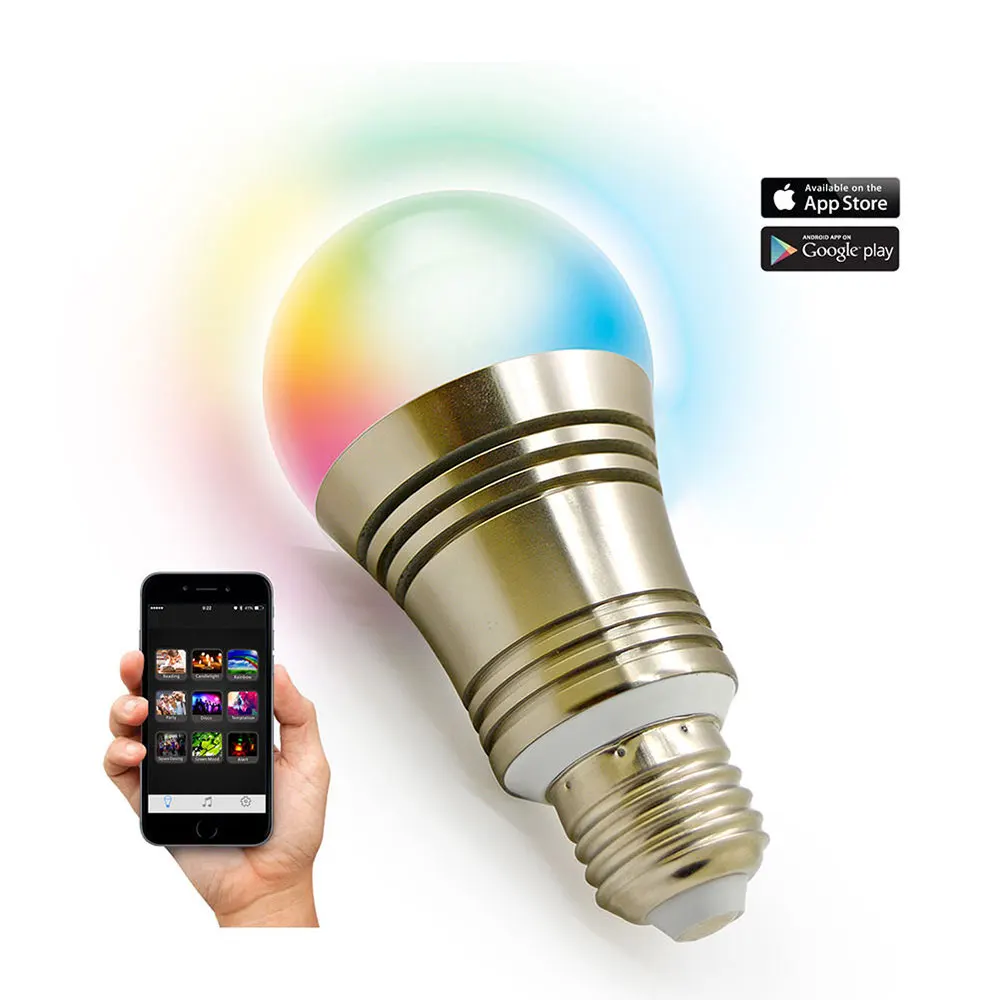 

Bluetooth Bulb LED Bulb Connection LED Lamp Simple RGBW Intelligent Timer Setting Aluminum Alloy Smart Lights