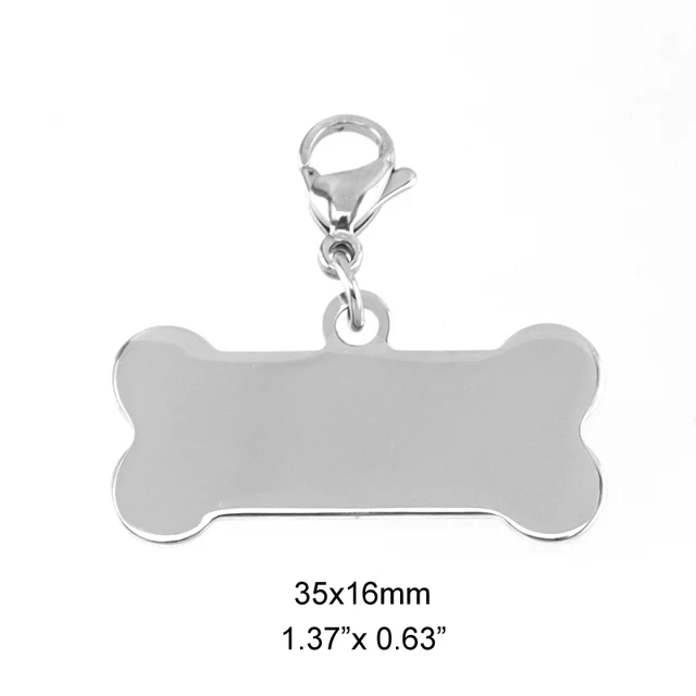 simsimi Stainless steel Dog Tag Dogs Collar Pendants bone Charms DIY