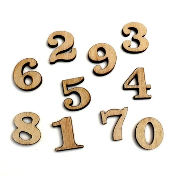 

100pcs Mixed Number Wood Craft Embellishments MDF Wooden Cutout Flatbacks Scrapbooking for Cardmaking DIY Art Decoration