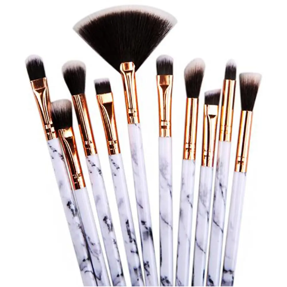 

10pc/set Marbling Pattern Makeup Brushes Kit Power Foundation Blusher Eye Shadow Blending Beauty Make Up Brush Cosmetic Tools