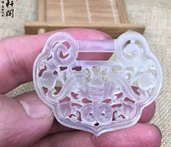 

Free shipping Natural Hand-carved Chinese XIUYU Jades Pendant - Green Jades Hollow Carved Lucky Amulet Pendants Necklace