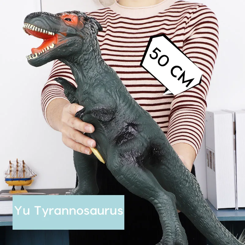 Large Dinosaur Model Shark Plastic Toy Tyrannosaurus Rex Velociraptor Jurassic