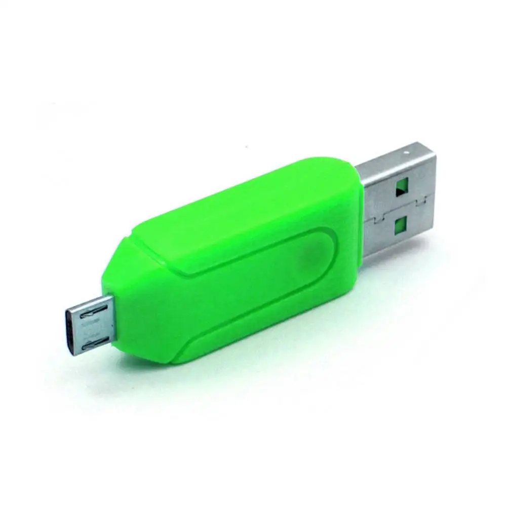 USB 2,0+ Micro USB OTG SD для сотового телефона ПК Micro USB флэш-Мышь Клавиатура расширения T-Flash карта памяти ридер адаптер - Цвет: Green