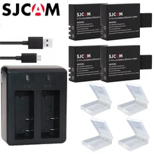 4x batteries SJCAM sj4000 battery + bateria sj7000 sj5000 sj6000 sj8000 SJ M10 dual USB charger for SJCAM sj4000 sj5000 camera sjcam sj7 star 2pcs sjcam batteries rechargeable li ion battery dual charger for sj cam sj7 sports action dv camera accessories