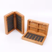 Деревянная бамбуковая пена коробка для наживок(рыбалка) Магнитная рыболовная коробка 140*90*33 мм деревянная рыболовная снасть коробка против насекомых для рыбалки приманка ящик для хранения