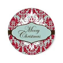 3,8 см Рождество парча ретро-наклейка на заказ дизайнерская наклейка