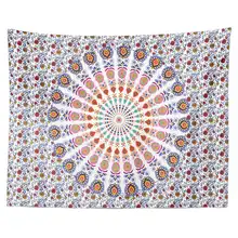 Boho Indian Mandala Tapestry Wall Fabric Hanging Hippie Psychedelic Tapestry Elephant Printed Home Decor Mural Wall Carpet Throw