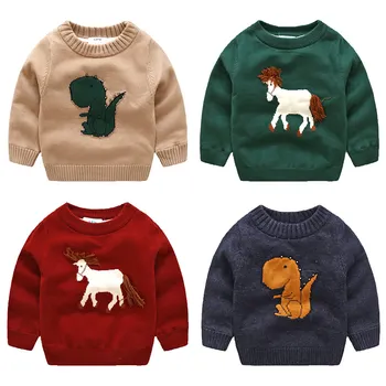 

Baby Cartoon Sweater with Velet Autumn Winter New Boys' Children's Pile Thickened Coat Boys Girls Fleece Sweater