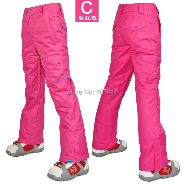 

2017 womens rose red ski pants ladies snowboarding pants outdoor sports pants skating pants ski jupon waterproof breathable warm