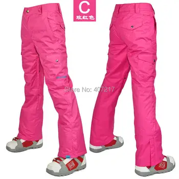 

Womens rose red ski pants ladies snowboarding pants outdoor sports pants skating pants ski jupon waterproof breathable warm