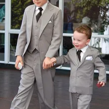 Новое поступление, костюм с двумя пуговицами и отворотом, детские костюмы, модный красивый высококачественный приталенный костюм(куртка+ штаны+ жилет+ галстук