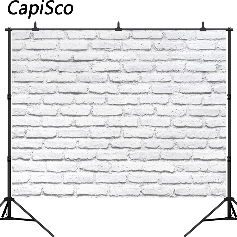

Capisco White Brick Wall Photography Backdrops for Pet Toy Photo Studio Baby Shower Newborn Children Backgrounds Photophone