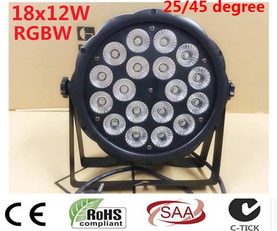 

LED Par 18x12 W RGBW 4IN1 luce della lavata di Lusso Controller DMX Led Flat Par Luci dj