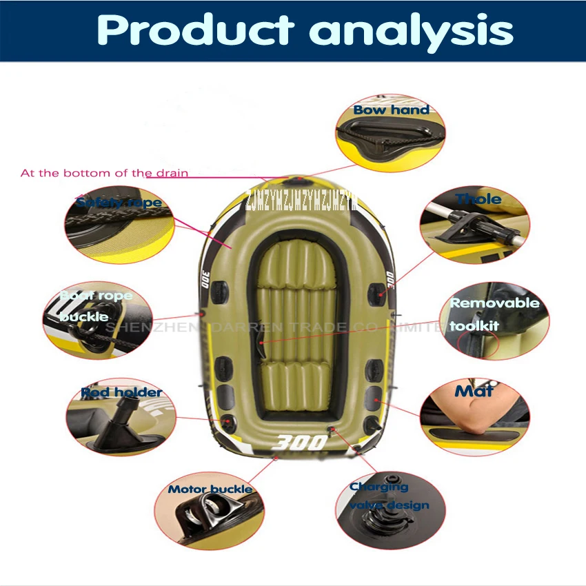 2 человека каяк толстые резиновые лодки надувная лодка для рыбалки, каяк штурмовая Лодка на воздушной подушке износостойкая резиновая лодка