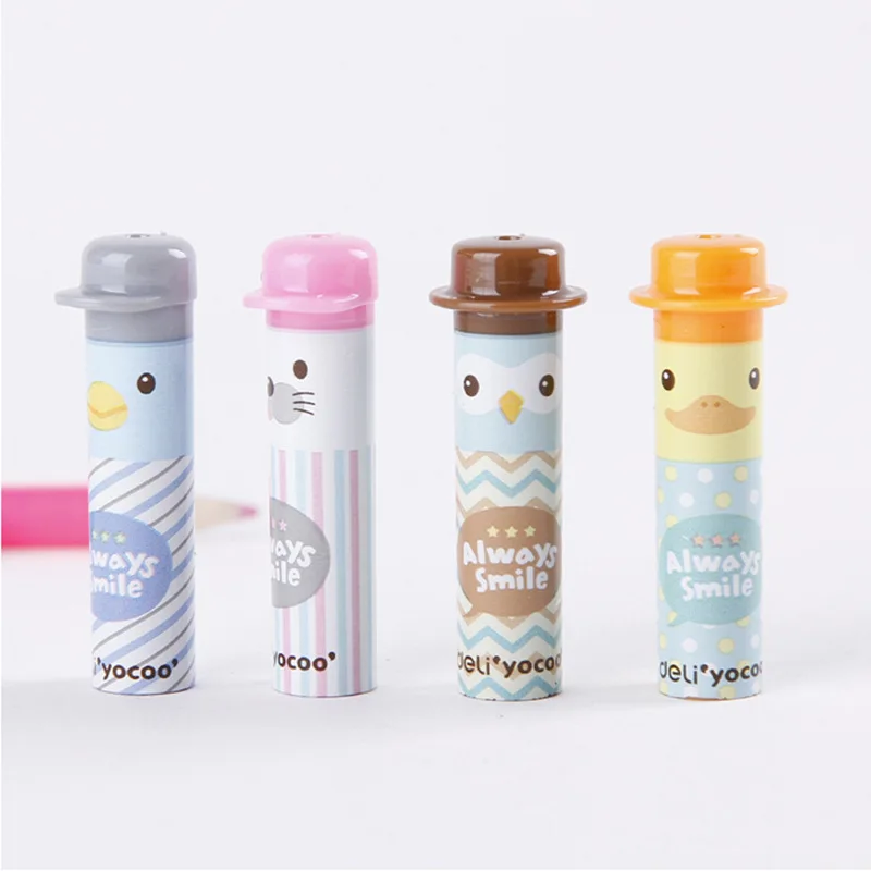 Deli 60pcs Kawaii Pencil Cap Owl Duck Grips for Kids Handwriting Cute Writing Tools Stationery Extender Cover | Канцтовары для