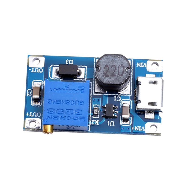 

DC DC Voltage Converter Step Up Boost Adjustable Booster DC DC Step-up Adapter 2A Micro USB Module 2V-24V to 5V 9V 12V 28V Board