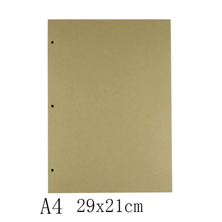 11 отверстий A4 блокнот бумага используется для 2 3 4 отверстия связующего, крафт выстроились пустой A4 - Цвет: A4 kraft 3 holes
