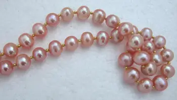 

18 INCH NATURAL SOUTH SEA 9-10MM PINK PEARL NECKLACE >free shipping CLASP