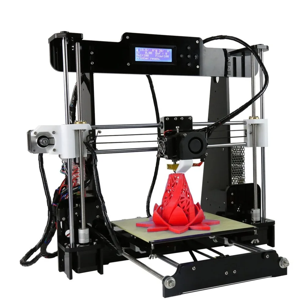 

Convenient DIY 3D Printer Printing Machine Acrylic Frame Mechanical Kit Print 3 Materials LCD Filament Aluminum Structure