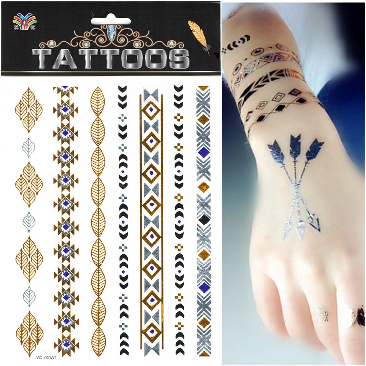 Delicate 5pcs 3d Gold Tree Leaf Transferable Tattoo Tatouage Temporary Metal Tatto Stickers Tatouages Metalliques Tatouage Kids Kids Room Decoration Stickers Kids Cartoon T Shirtstickers Music Aliexpress
