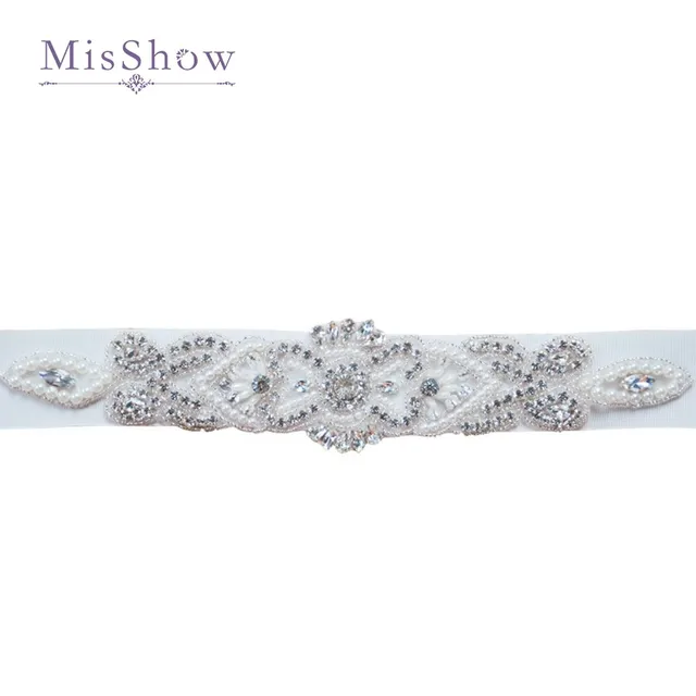 diamantes de imitación y perlas cinturones para vestidos de novia de
