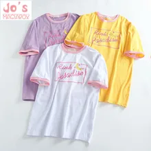 Kawaii/футболка с Луной, Южная Корея, ulzzang, Harajuku, японская, дикая, милая, сестренка, луна, вышивка, бой, Студенческая футболка для девочек