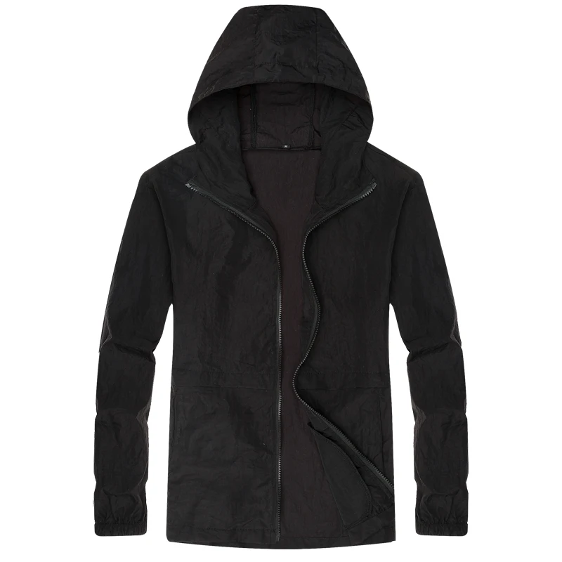 Summer sun-protective jacket men sunscreen ultra thin quick dry waterproof windproof hooded transparent coat Anti-uv men jacket 
