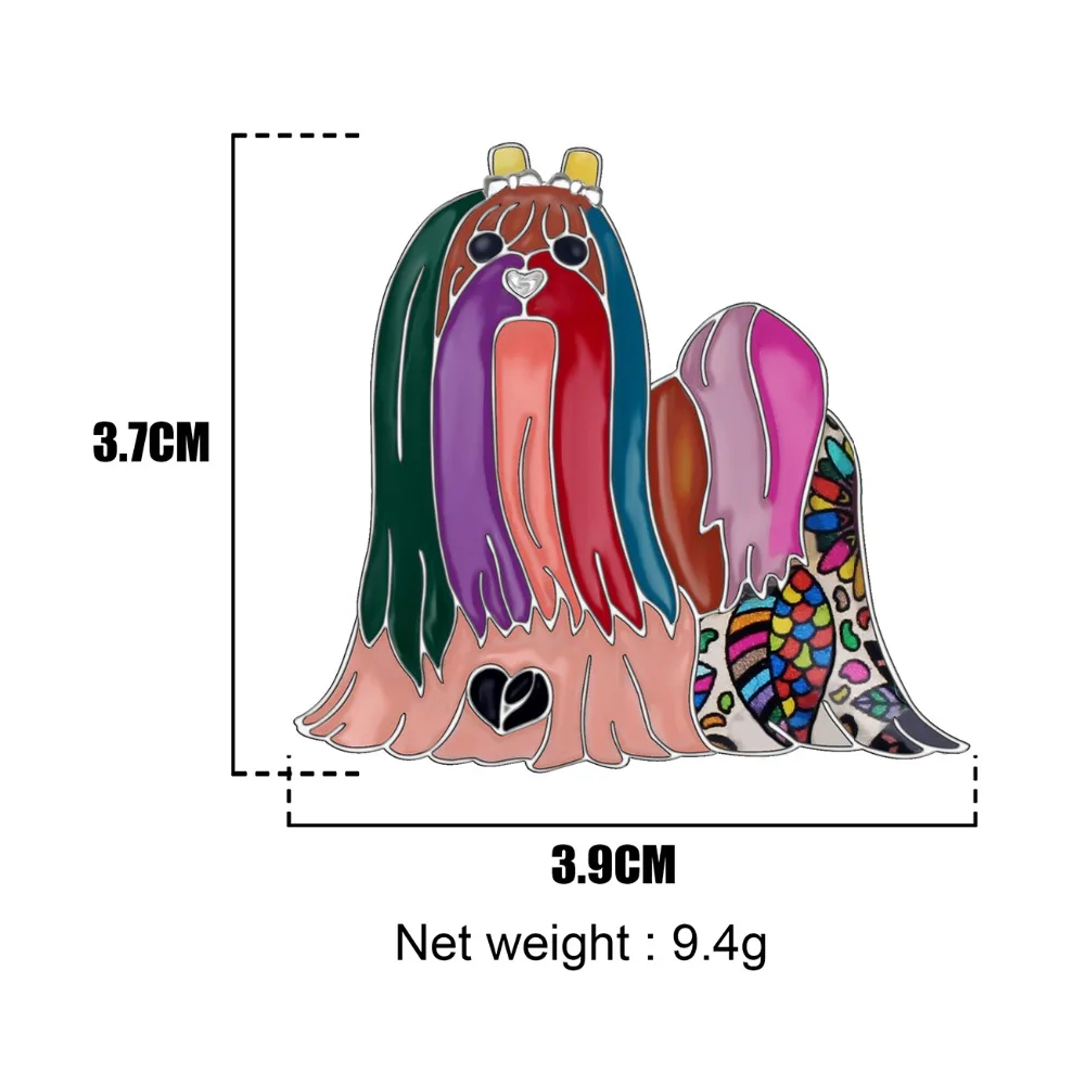 Bonsny эмалированный сплав сладкие мальтийские броши в форме собаки милый шарф с животными Украшения Одежды Булавка ювелирные изделия для женщин девочек подарок для подростков домашних животных