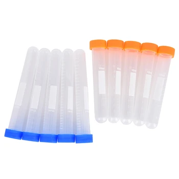 

10pcs 2ml Volume Plastic Bottles with Round cap Transparent container Graduation 10ml Centrifuge Tube