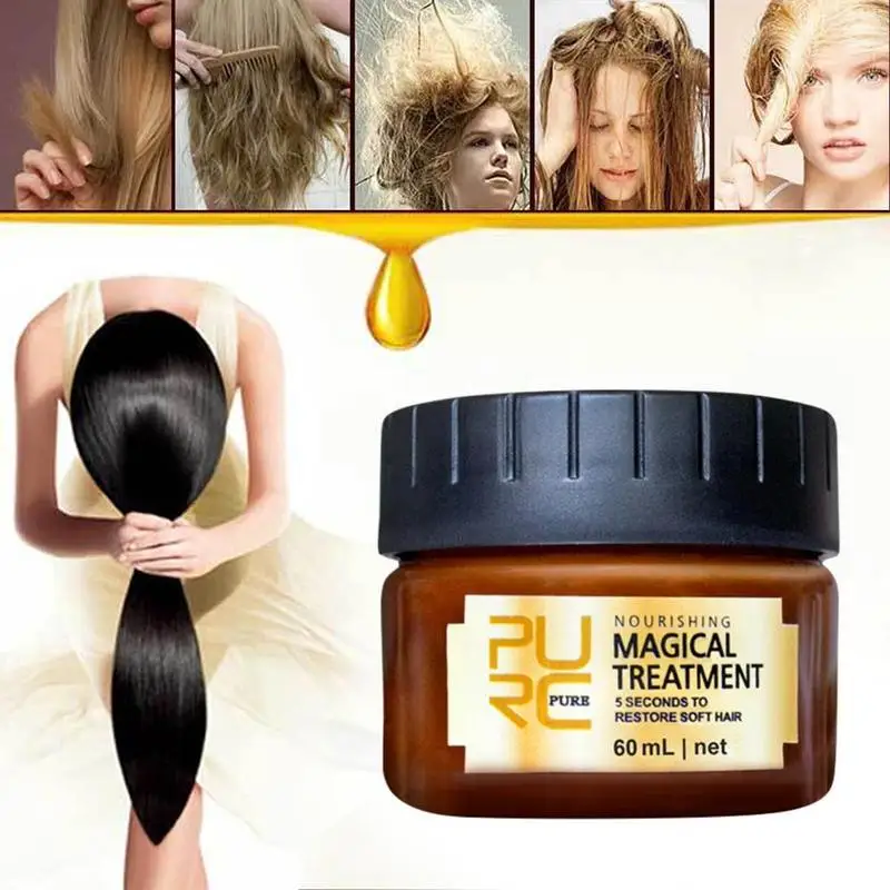 60ml Magical Treatment Keratin Repair Hair Mask Tonic Damage 5 Seconds Restore Soft Hair Deep Hair Conditioner Scalp Treatment 60ml Magical Treatment Keratin Repair Hair Mask Tonic Damage 5 Seconds Restore Soft Hair Deep Hair Conditioner Scalp Treatment