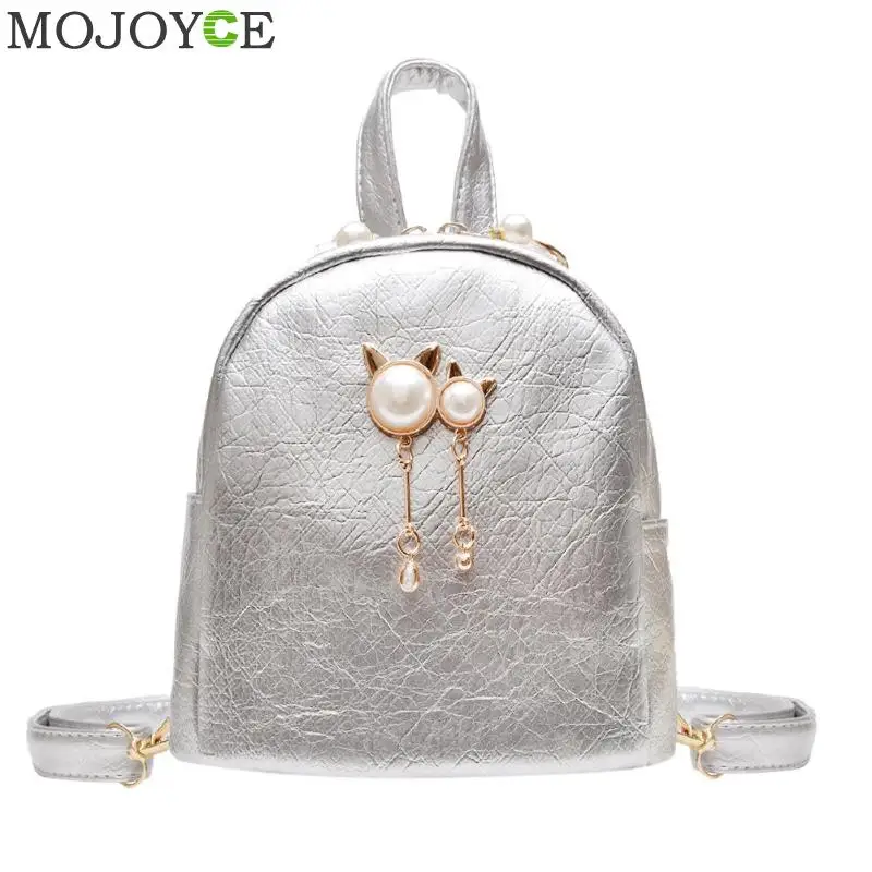 

Women Backpack PU Leather School Bags for Teenager Girls Female Preppy Style Small Backpack
