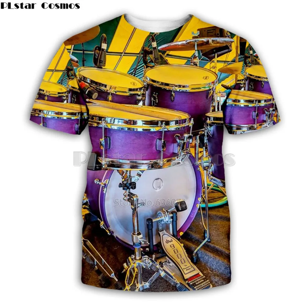 

Plstar Cosmos Harajuku style T shirt Band Drums Musical Instruments 3D All Over Print Hip Hop casual Unisex Tee tshirt man